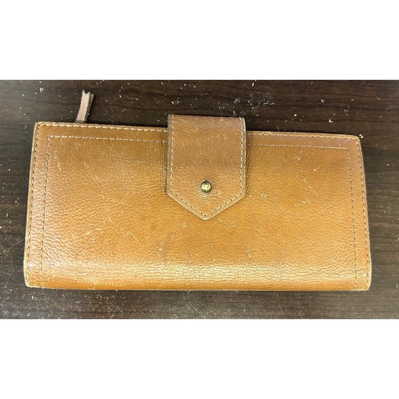 Madewell The Leather Post Wallet Brown Checkbook Credit Card Slots - Picture 1 of 7